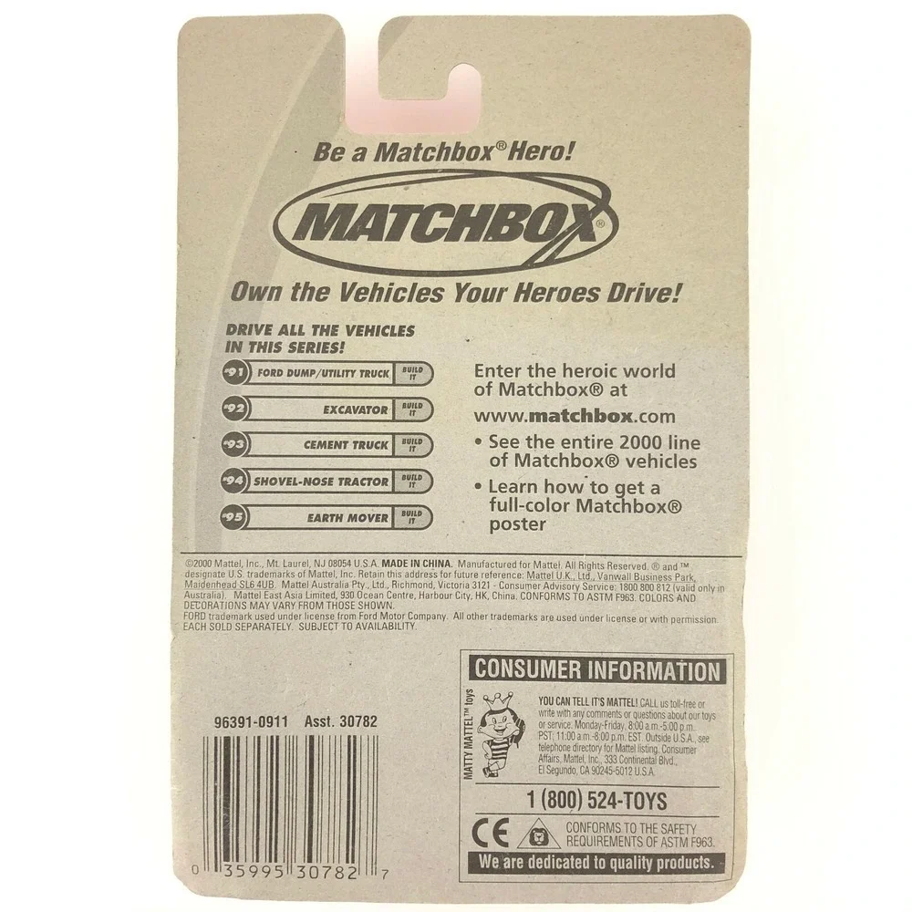 Matchbox Build It Earth Mover Dump Truck 95 Blue Diecast 1/64 Scale Construction